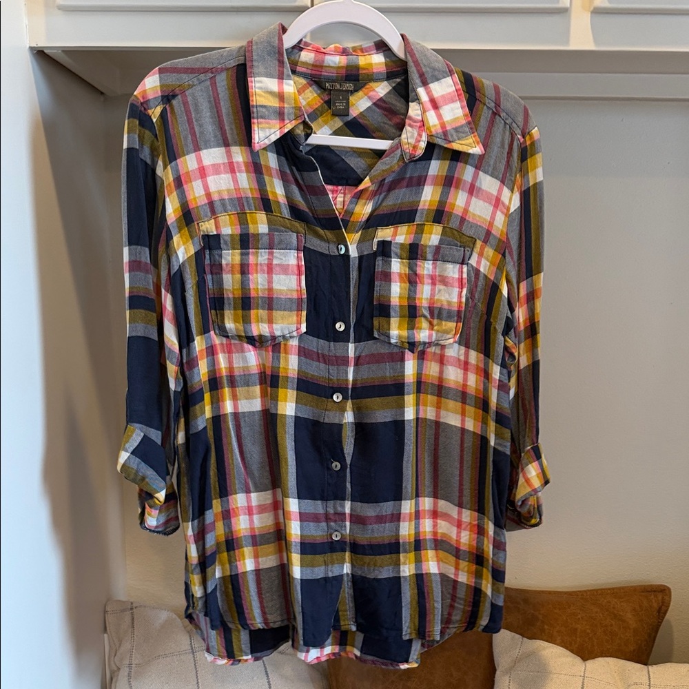 Plaid Button-Up Women's Top